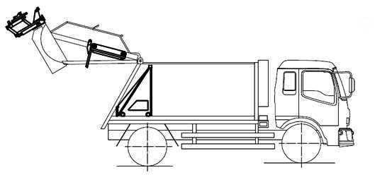 压缩式垃圾车工作图示