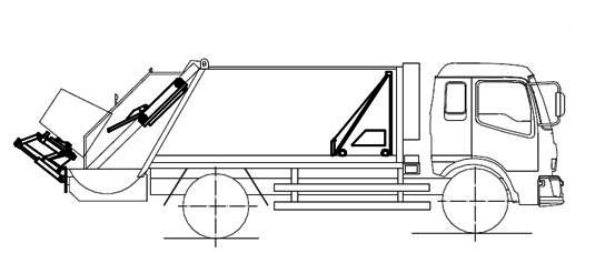 压缩式垃圾车工作图示